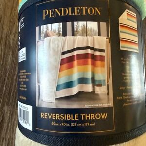Pendleton Reversible Throw Blanket Multi-Color Stripe Geometric